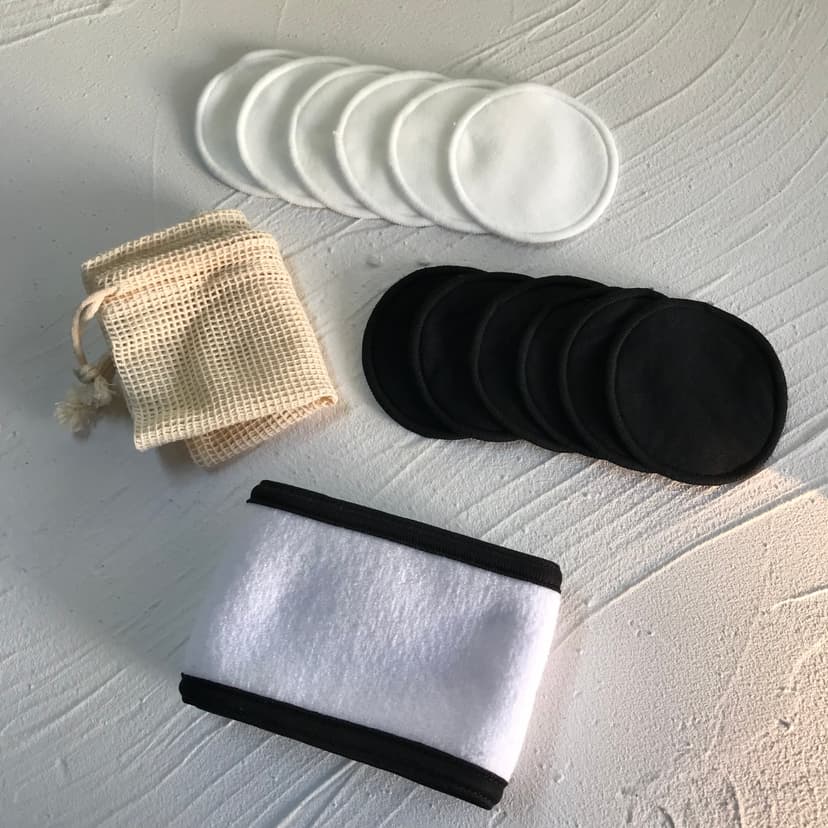 Disque démaquillant NARAFET noir en velours de bambou